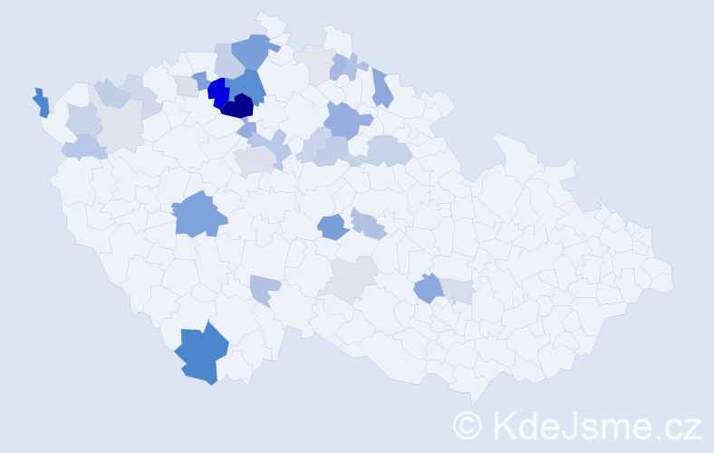 Příjmení: 'Motejl', počet výskytů 101 v celé ČR