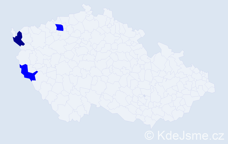 Příjmení: 'Čery', počet výskytů 4 v celé ČR