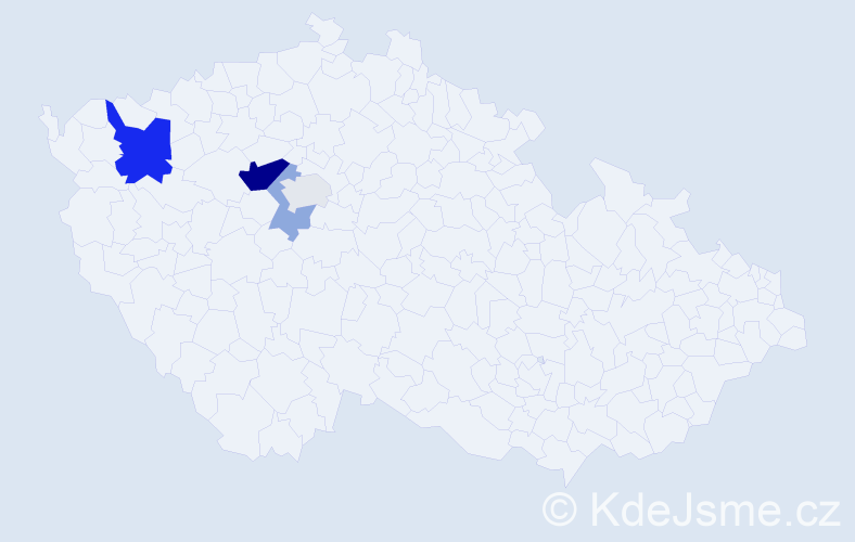 Příjmení: 'Dere', počet výskytů 10 v celé ČR