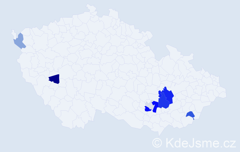 Příjmení: 'Běleja', počet výskytů 16 v celé ČR