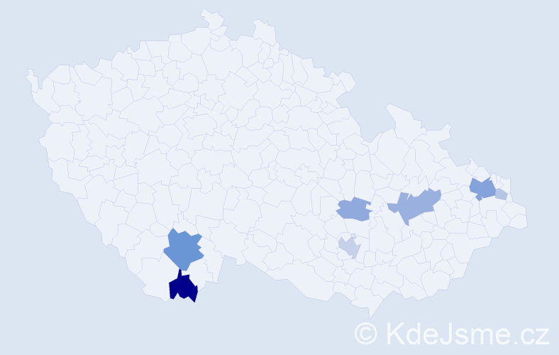 Příjmení: 'Botko', počet výskytů 17 v celé ČR
