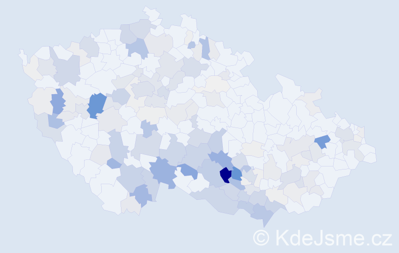 Příjmení: 'Budín', počet výskytů 599 v celé ČR