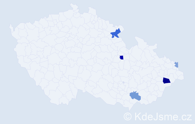 Příjmení: 'Rohaľ', počet výskytů 7 v celé ČR