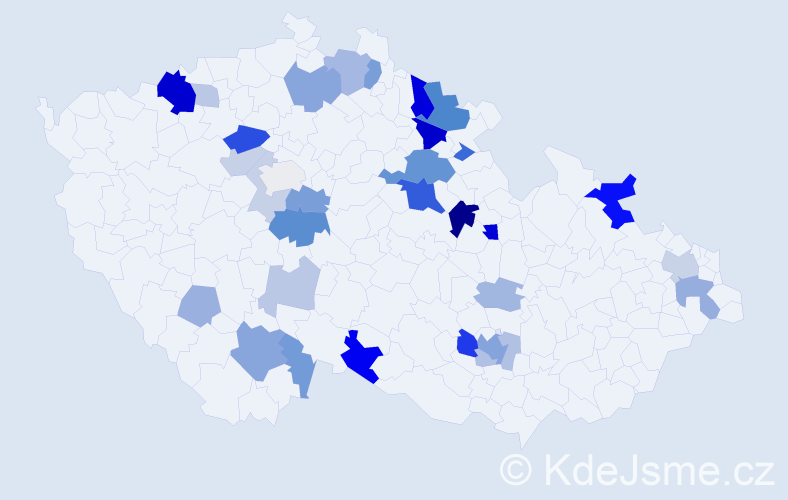 Příjmení: 'Leder', počet výskytů 82 v celé ČR