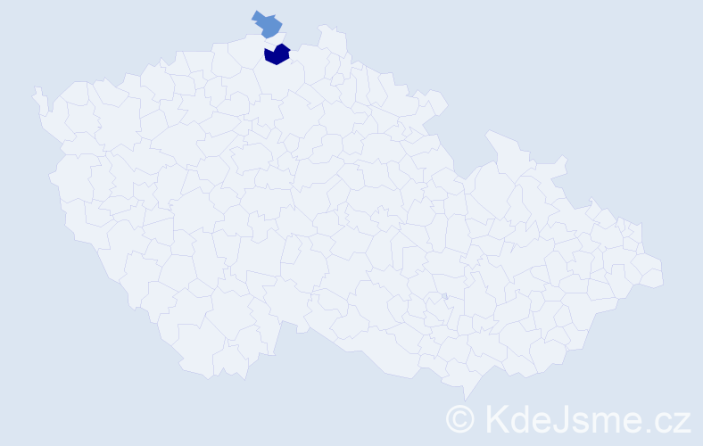 Příjmení: 'Pelačiková', počet výskytů 3 v celé ČR