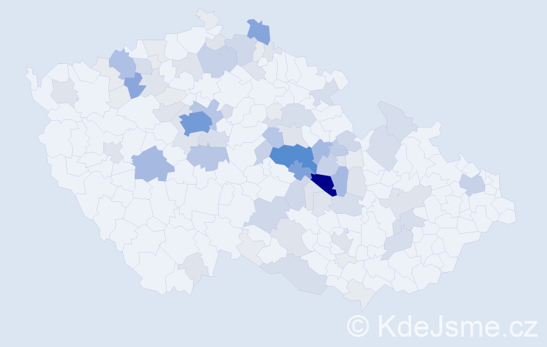 Příjmení: 'Roušar', počet výskytů 328 v celé ČR