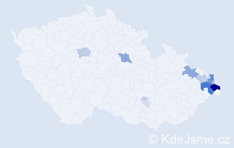Příjmení: 'Kokotek', počet výskytů 66 v celé ČR