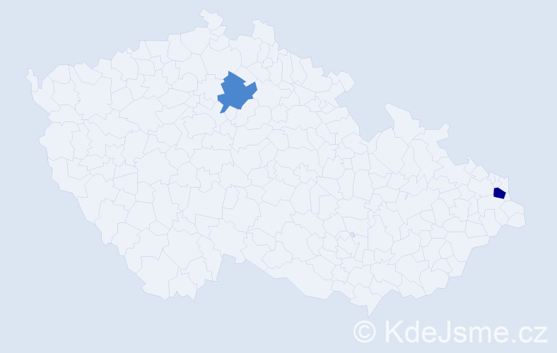 Příjmení: 'Hájičková', počet výskytů 4 v celé ČR