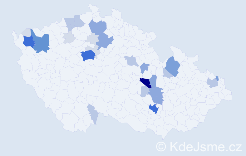 Příjmení: 'Neudert', počet výskytů 104 v celé ČR