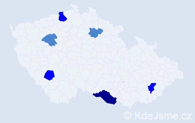 Příjmení: 'Burdel', počet výskytů 12 v celé ČR
