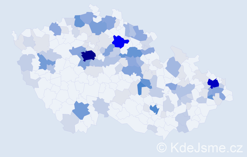Příjmení: 'Tobiáš', počet výskytů 410 v celé ČR