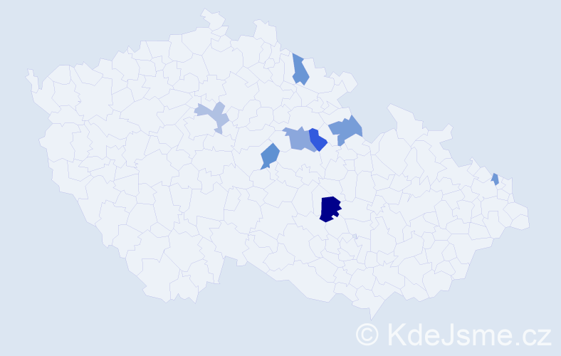 Příjmení: 'Dadíková', počet výskytů 10 v celé ČR