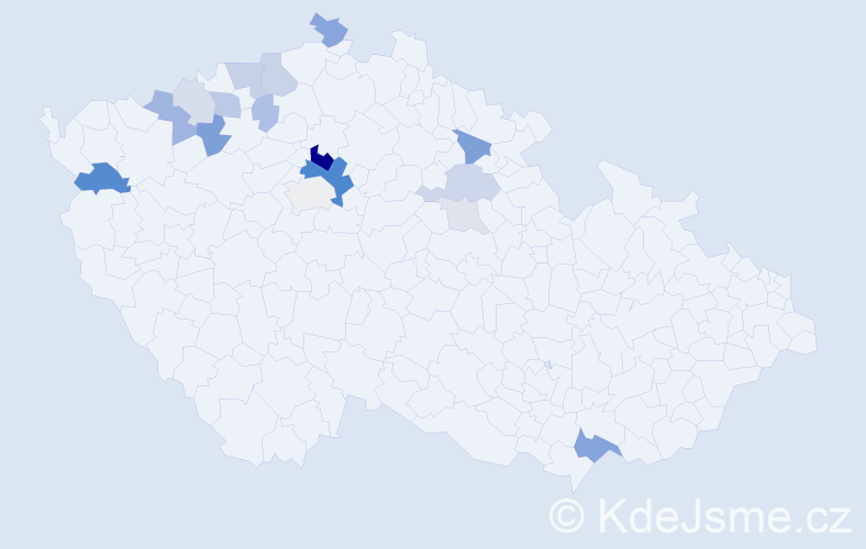 Příjmení: 'Babovák', počet výskytů 45 v celé ČR