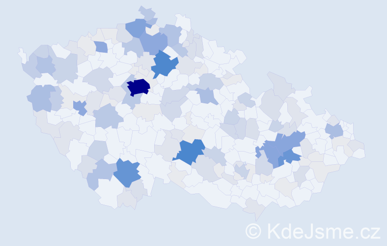 Příjmení: 'Kolda', počet výskytů 528 v celé ČR