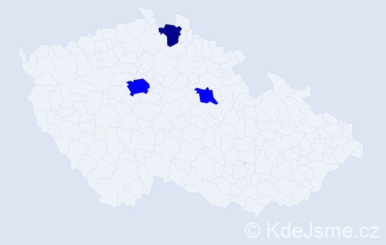Příjmení: 'Kapráľová', počet výskytů 4 v celé ČR