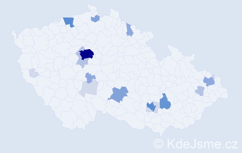 Příjmení: 'Oppelt', počet výskytů 61 v celé ČR