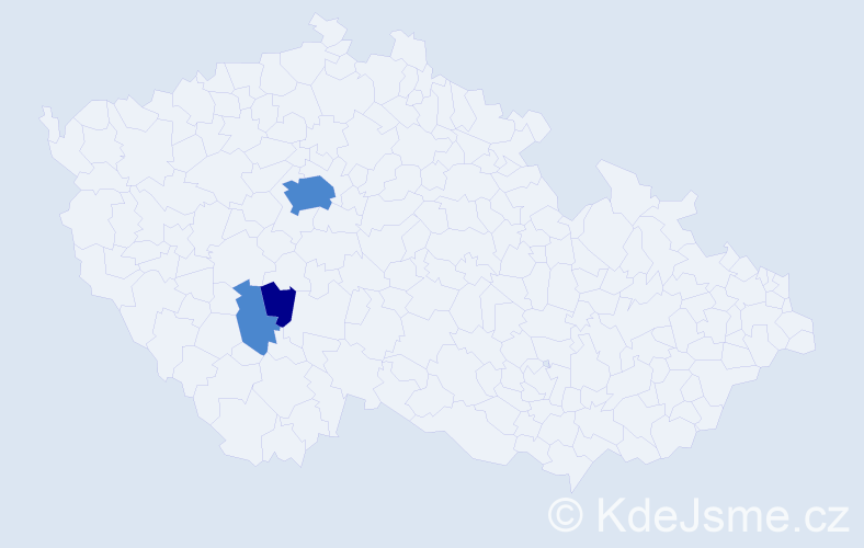 Příjmení: 'Pávcová', počet výskytů 5 v celé ČR