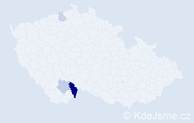 Příjmení: 'Kreníková', počet výskytů 12 v celé ČR