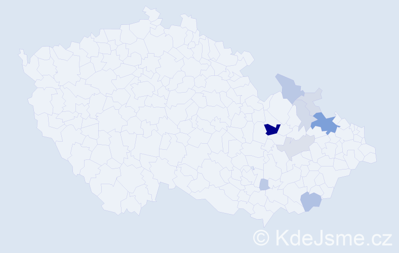 Příjmení: 'Mičker', počet výskytů 28 v celé ČR