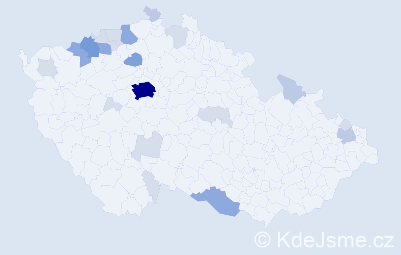 Příjmení: 'Pecháčová', počet výskytů 58 v celé ČR