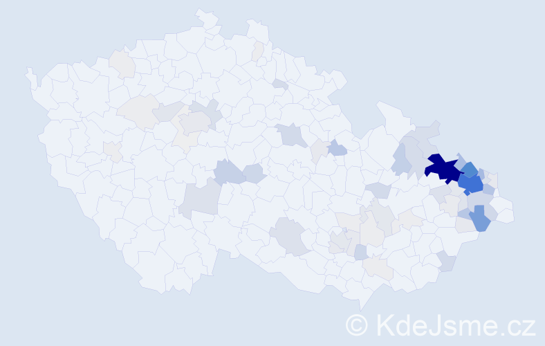 Příjmení: 'Holušová', počet výskytů 433 v celé ČR