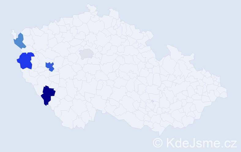 Příjmení: 'Tlsták', počet výskytů 7 v celé ČR