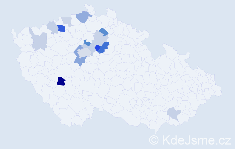 Příjmení: 'Koudová', počet výskytů 32 v celé ČR