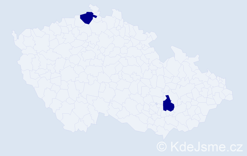 Příjmení: 'Ciscatová', počet výskytů 2 v celé ČR