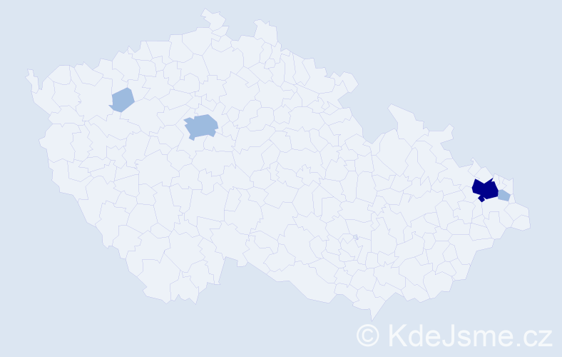 Příjmení: 'Csoroszová', počet výskytů 7 v celé ČR