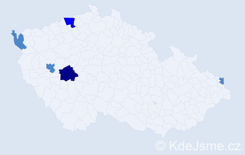 Příjmení: 'Paboučková', počet výskytů 9 v celé ČR