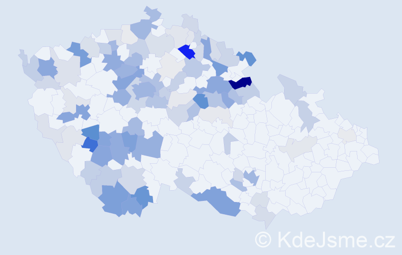 Příjmení: 'Brouček', počet výskytů 390 v celé ČR