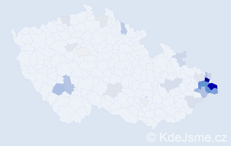 Příjmení: 'Holeksa', počet výskytů 80 v celé ČR