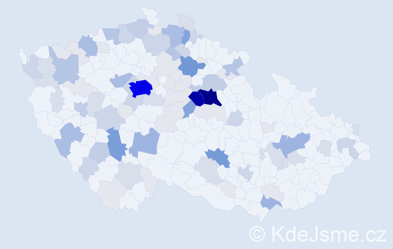 Příjmení: 'Kožený', počet výskytů 336 v celé ČR