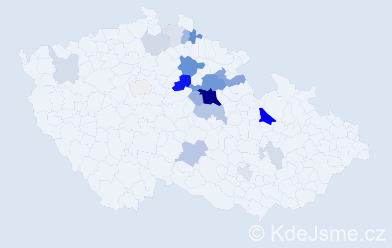 Příjmení: 'Kakrdová', počet výskytů 62 v celé ČR