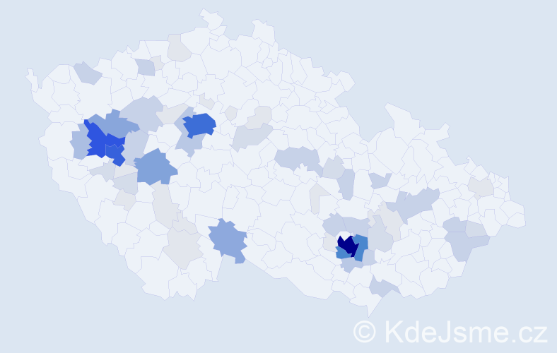 Příjmení: 'Chudáčková', počet výskytů 223 v celé ČR