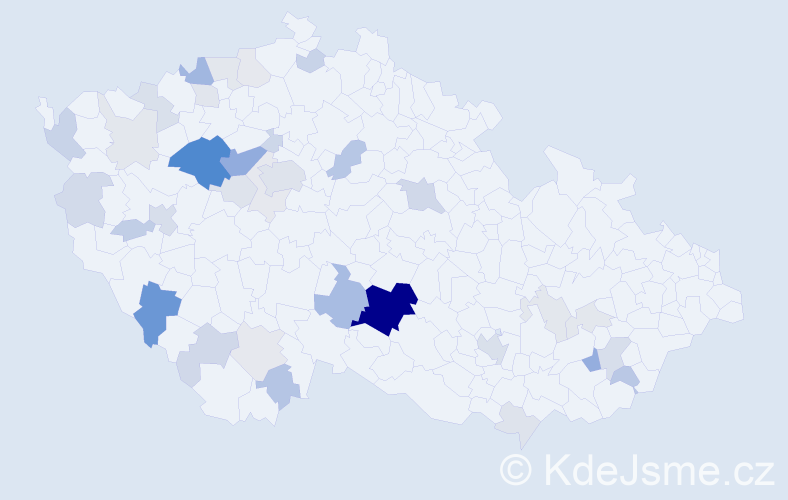 Příjmení: 'Hink', počet výskytů 117 v celé ČR