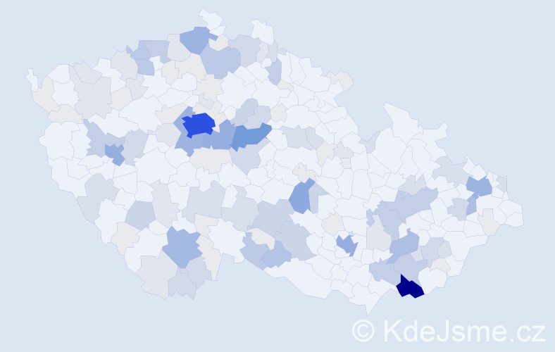 Příjmení: 'Břečka', počet výskytů 468 v celé ČR