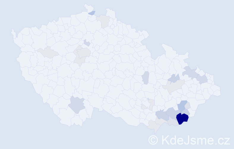 Příjmení: 'Slinták', počet výskytů 105 v celé ČR