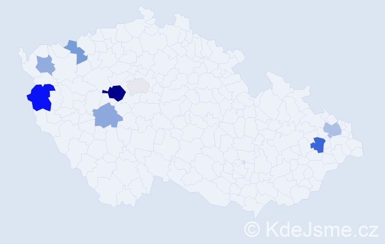 Příjmení: 'Csergeová', počet výskytů 14 v celé ČR