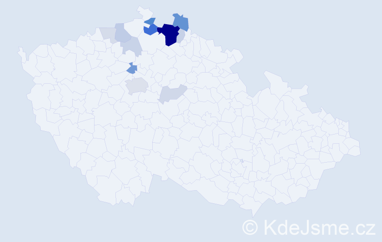 Příjmení: 'Fetr', počet výskytů 42 v celé ČR