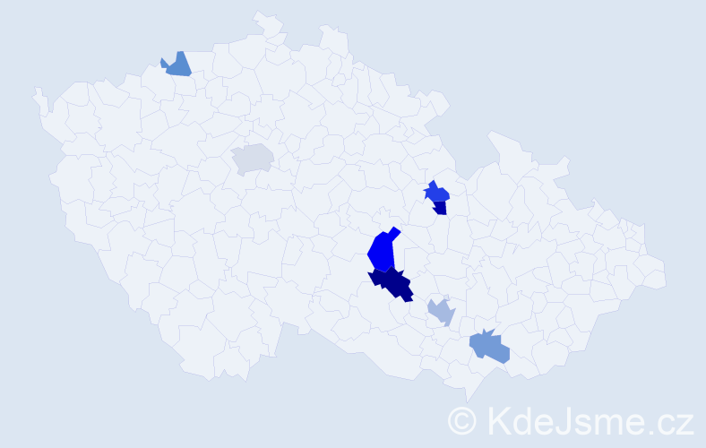Příjmení: 'Rimešová', počet výskytů 12 v celé ČR