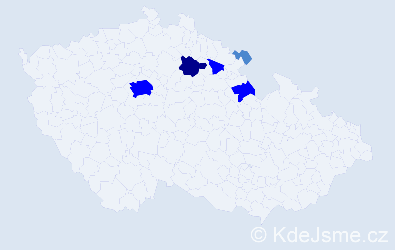 Příjmení: 'Wiková', počet výskytů 10 v celé ČR