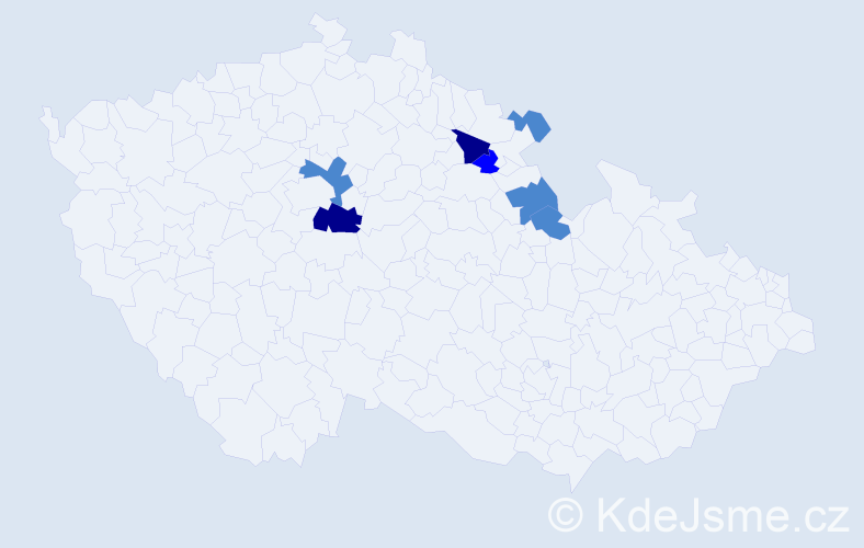 Příjmení: 'Vych', počet výskytů 12 v celé ČR
