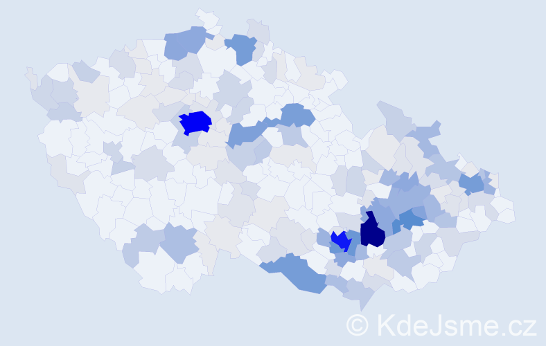 Příjmení: 'Ryšánek', počet výskytů 670 v celé ČR