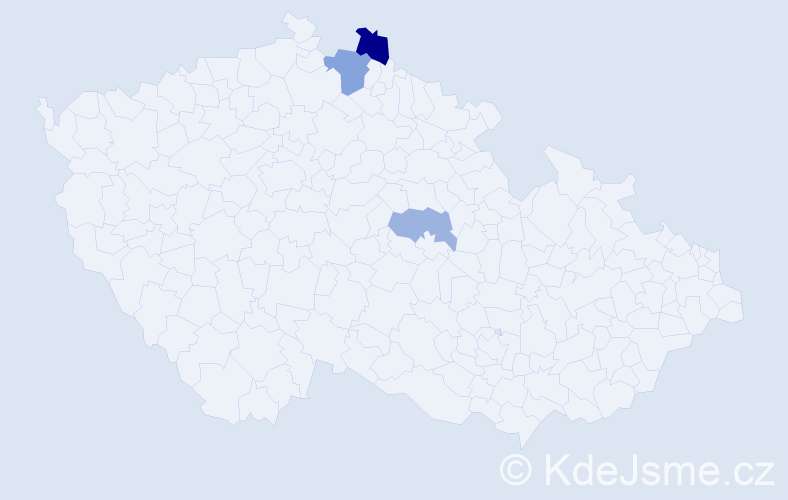 Příjmení: 'Močárko', počet výskytů 5 v celé ČR