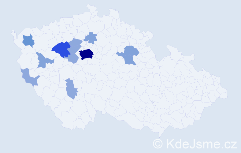 Příjmení: 'Fikartová', počet výskytů 29 v celé ČR