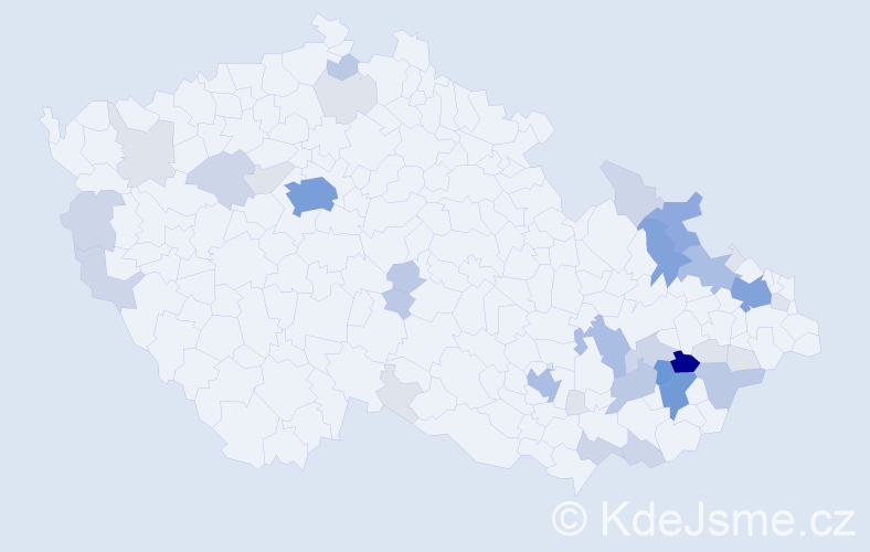 Příjmení: 'Matela', počet výskytů 124 v celé ČR