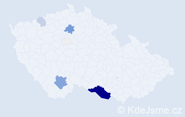 Příjmení: 'Matajsová', počet výskytů 20 v celé ČR