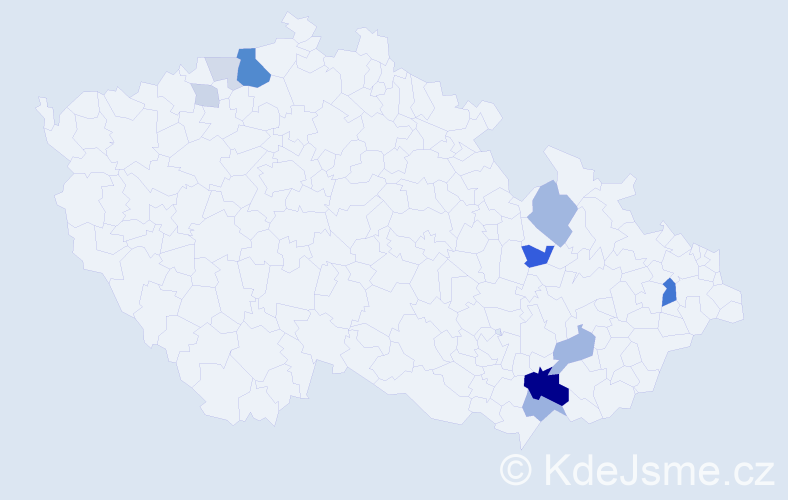 Příjmení: 'Urc', počet výskytů 32 v celé ČR