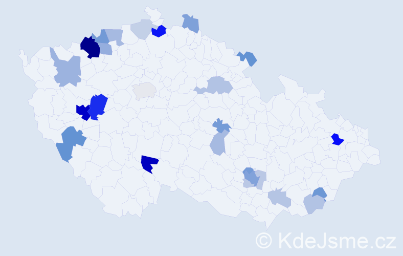 Příjmení: 'Tenk', počet výskytů 76 v celé ČR
